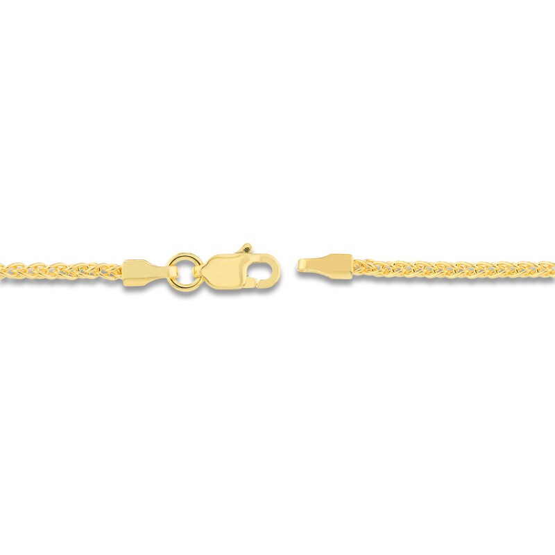 Main Image 3 of Round Solid Wheat Chain Necklace 14K Yellow Gold 16" 1.65mm