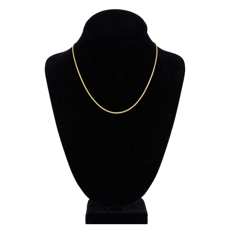 Main Image 4 of Round Solid Wheat Chain Necklace 14K Yellow Gold 18" 1.65mm