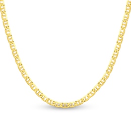 Solid Mariner Chain Necklace 14K Yellow Gold 30&quot;