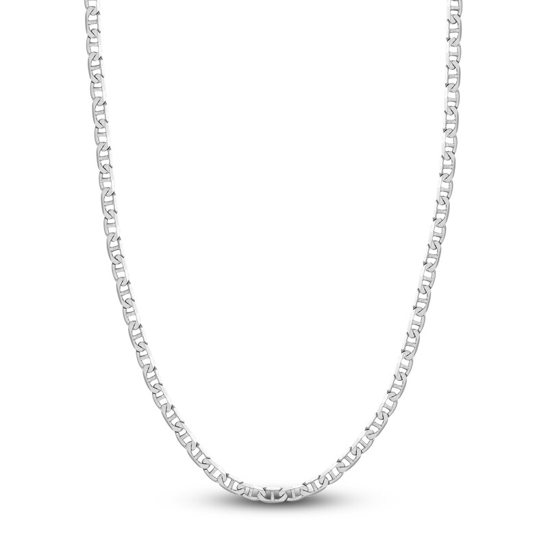 Main Image 1 of Solid Mariner Chain Necklace 14K White Gold 18" 5.6mm