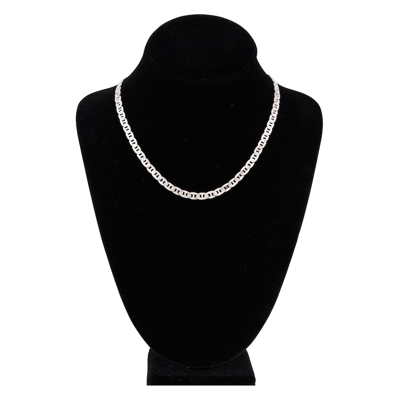 Main Image 4 of Solid Mariner Chain Necklace 14K White Gold 18" 5.6mm