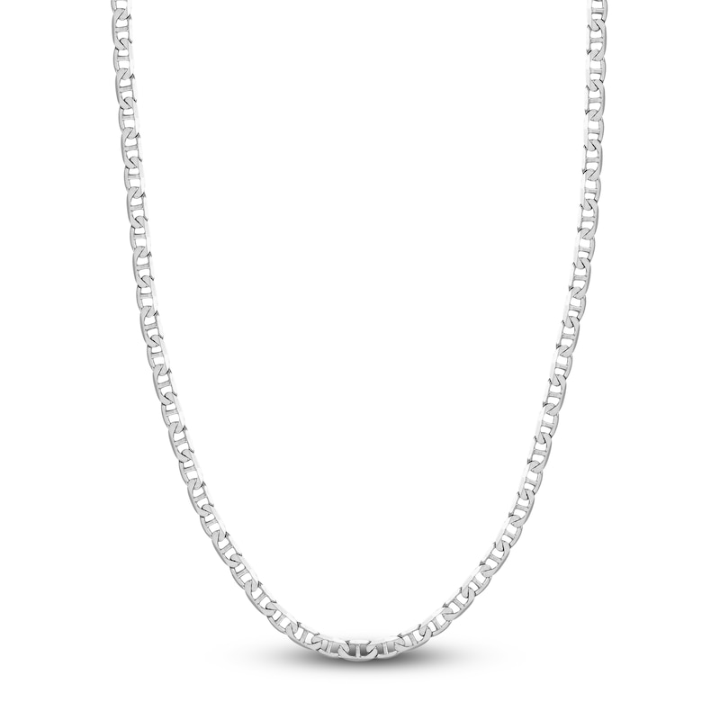 Main Image 1 of Solid Mariner Chain Necklace 14K White Gold 20" 5.6mm