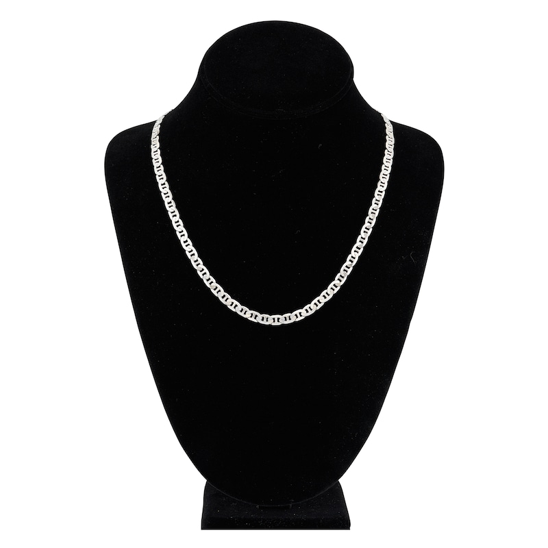 Main Image 4 of Solid Mariner Chain Necklace 14K White Gold 20" 5.6mm
