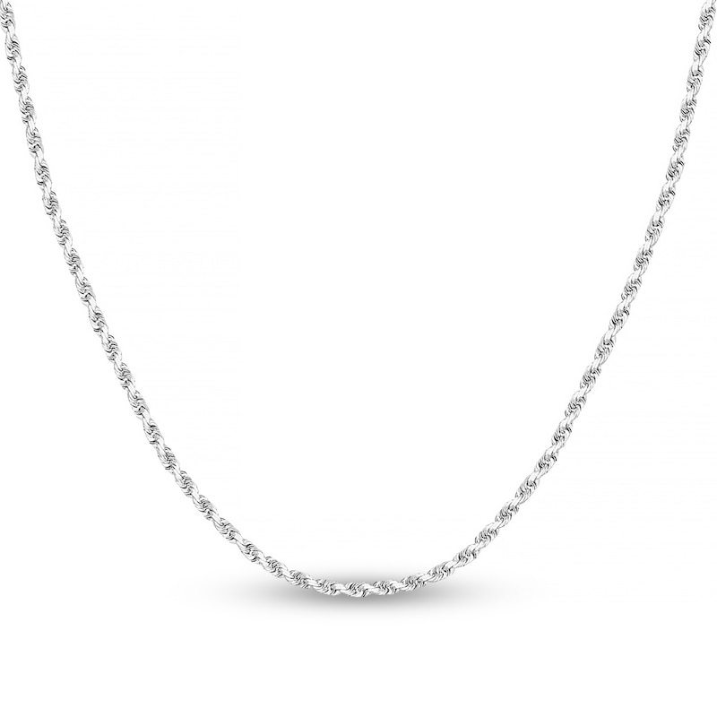 Diamond-Cut Solid Rope Chain Necklace 14K Gold 20" 2.15mm