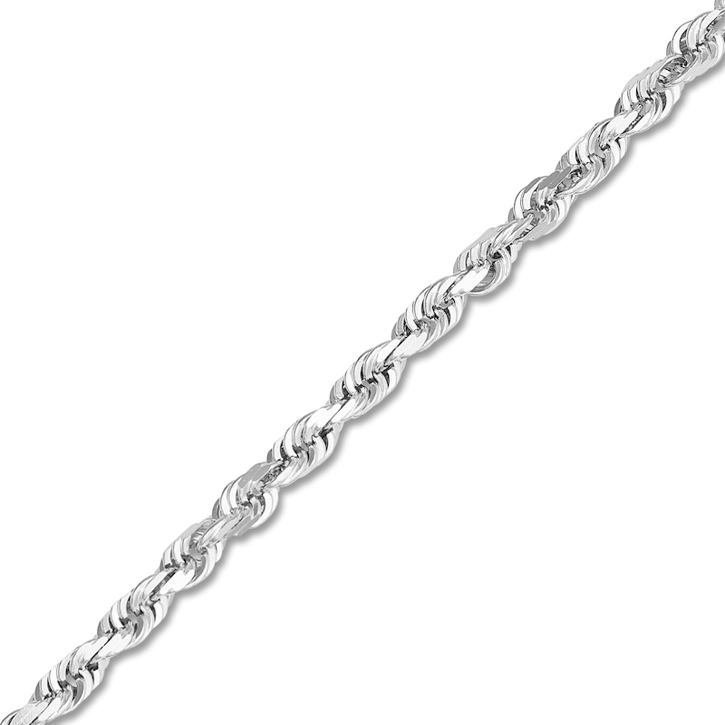 Main Image 2 of Diamond-Cut Solid Rope Chain Necklace 14K White Gold 20" 2.15mm