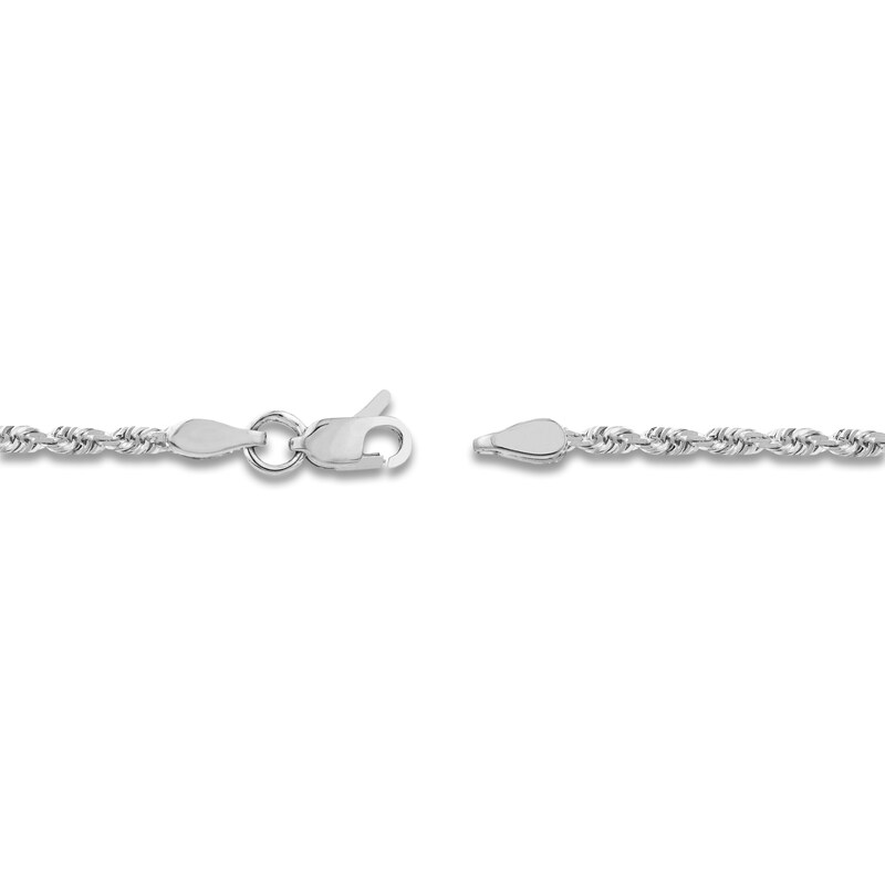 Main Image 3 of Diamond-Cut Solid Rope Chain Necklace 14K White Gold 20" 2.15mm
