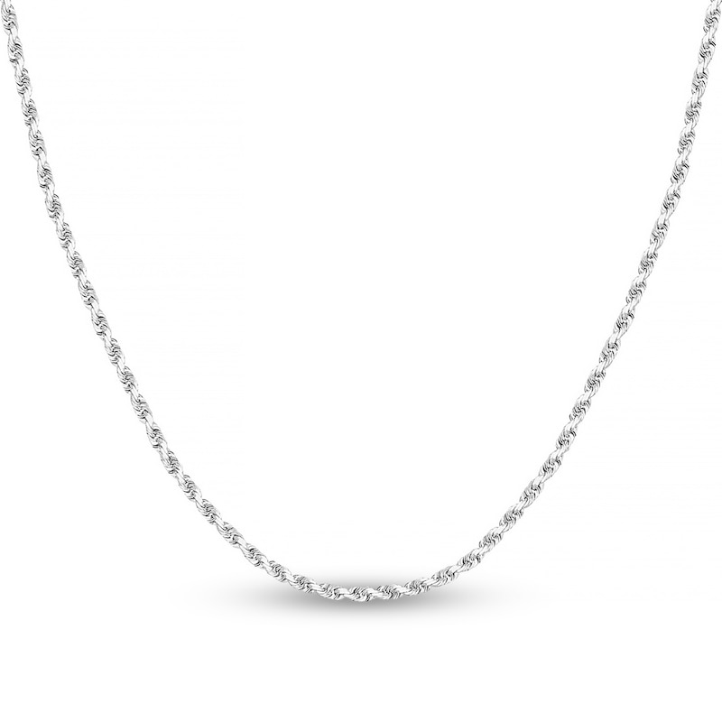Diamond-Cut Solid Rope Chain Necklace 14K Gold 22" 2.15mm