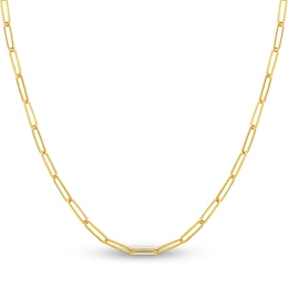 Solid Paperclip Chain Necklace 14K Yellow Gold 18" 3.9mm