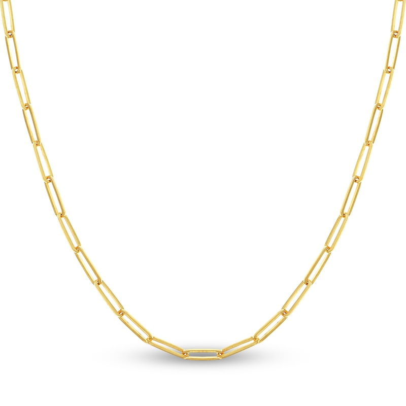 Main Image 1 of Solid Paperclip Chain Necklace 14K Yellow Gold 18" 3.9mm