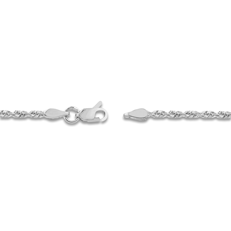 Main Image 3 of Diamond-Cut Solid Rope Chain Necklace 14K White Gold 24" 2.15mm