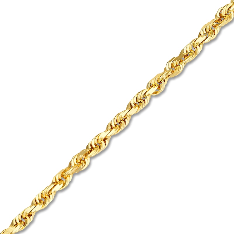 Main Image 2 of Diamond-Cut Solid Rope Chain Necklace 14K Yellow Gold 16" 2.15mm