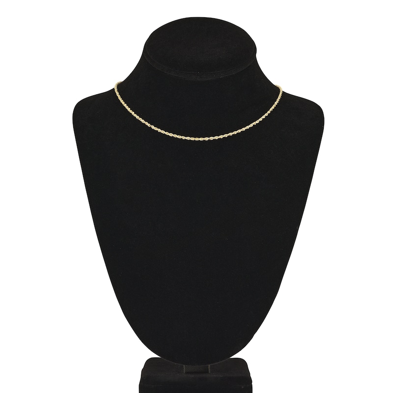 Main Image 4 of Diamond-Cut Solid Rope Chain Necklace 14K Yellow Gold 16" 2.15mm