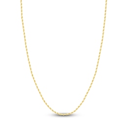 Diamond-Cut Solid Rope Chain Necklace 14K Yellow Gold 18" 2.15mm