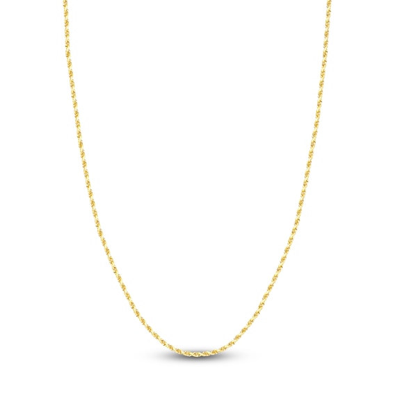 Jared The Galleria Of Jewelry Diamond-Cut Solid Rope Chain Necklace 14K Yellow Gold 18" 2.15mm