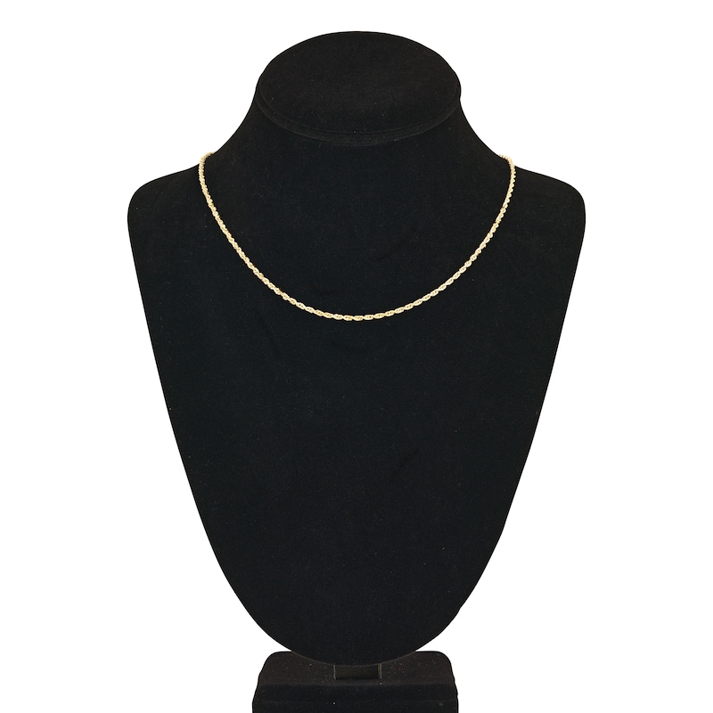 Main Image 4 of Diamond-Cut Solid Rope Chain Necklace 14K Yellow Gold 18" 2.15mm