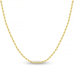 Diamond-Cut Solid Rope Chain Necklace 14K Yellow Gold 20" 2.15mm