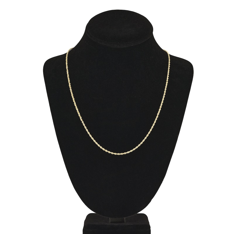 Main Image 4 of Diamond-Cut Solid Rope Chain Necklace 14K Yellow Gold 22" 2.15mm