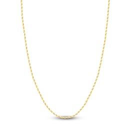 Diamond-Cut Solid Rope Chain Necklace 14K Yellow Gold 24" 2.15mm