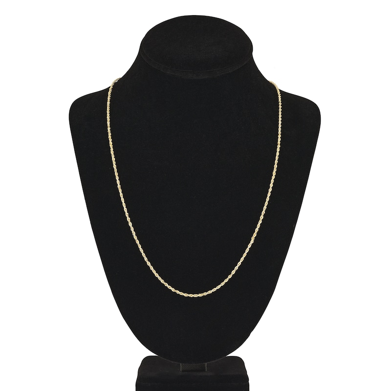Main Image 4 of Diamond-Cut Solid Rope Chain Necklace 14K Yellow Gold 24" 2.15mm