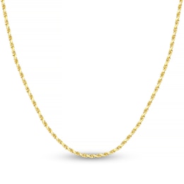 Diamond-Cut Solid Rope Chain Necklace 14K Yellow Gold 30" 2.15mm