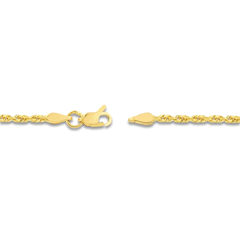Main Image 3 of Diamond-Cut Solid Rope Chain Necklace 14K Yellow Gold 30" 2.15mm
