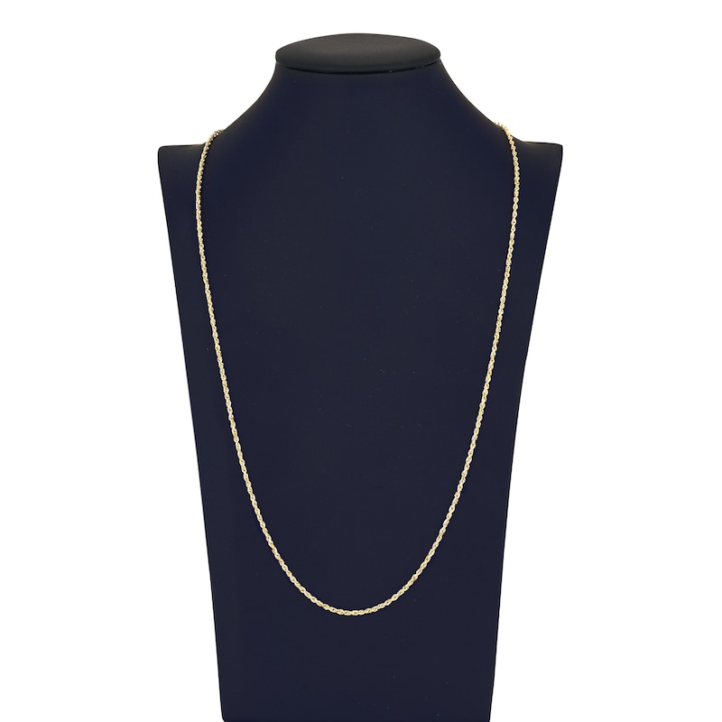 Main Image 4 of Diamond-Cut Solid Rope Chain Necklace 14K Yellow Gold 30" 2.15mm