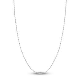 Diamond-Cut Solid Rope Chain Necklace 14K White Gold 18" 2.3mm