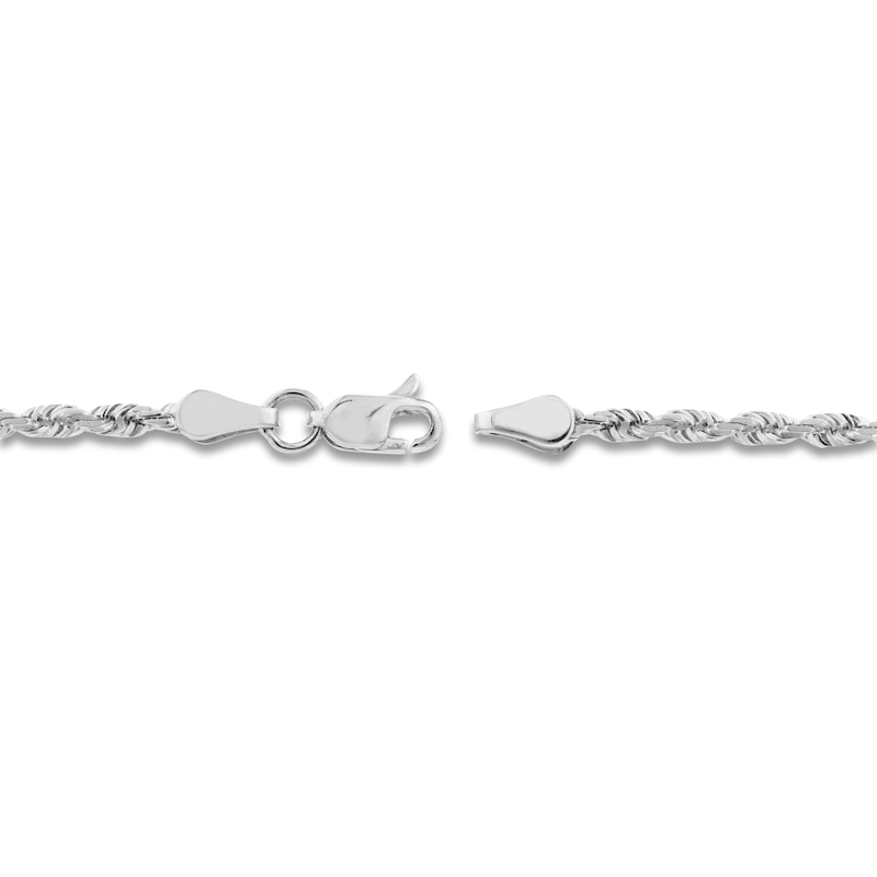 Main Image 3 of Diamond-Cut Solid Rope Chain Necklace 14K White Gold 18" 2.3mm