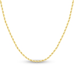 Diamond-Cut Solid Rope Chain Necklace 14K Yellow Gold 22" 2.3mm