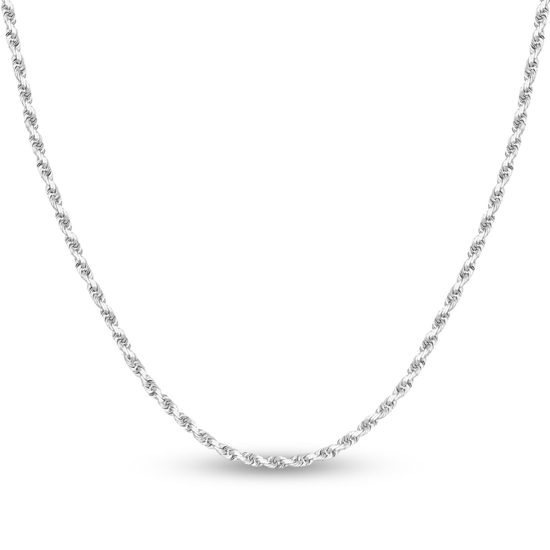 Main Image 1 of Diamond-Cut Solid Rope Chain Necklace 14K White Gold 20" 2.7mm
