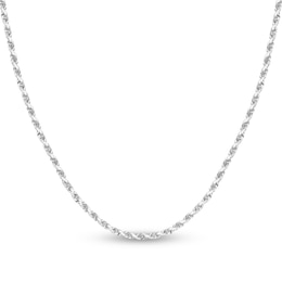 Diamond-Cut Solid Rope Chain Necklace 14K White Gold 22" 2.7mm