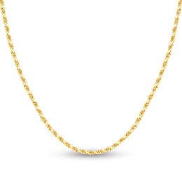 Diamond-Cut Solid Rope Chain Necklace 14K Yellow Gold 22" 2.7mm