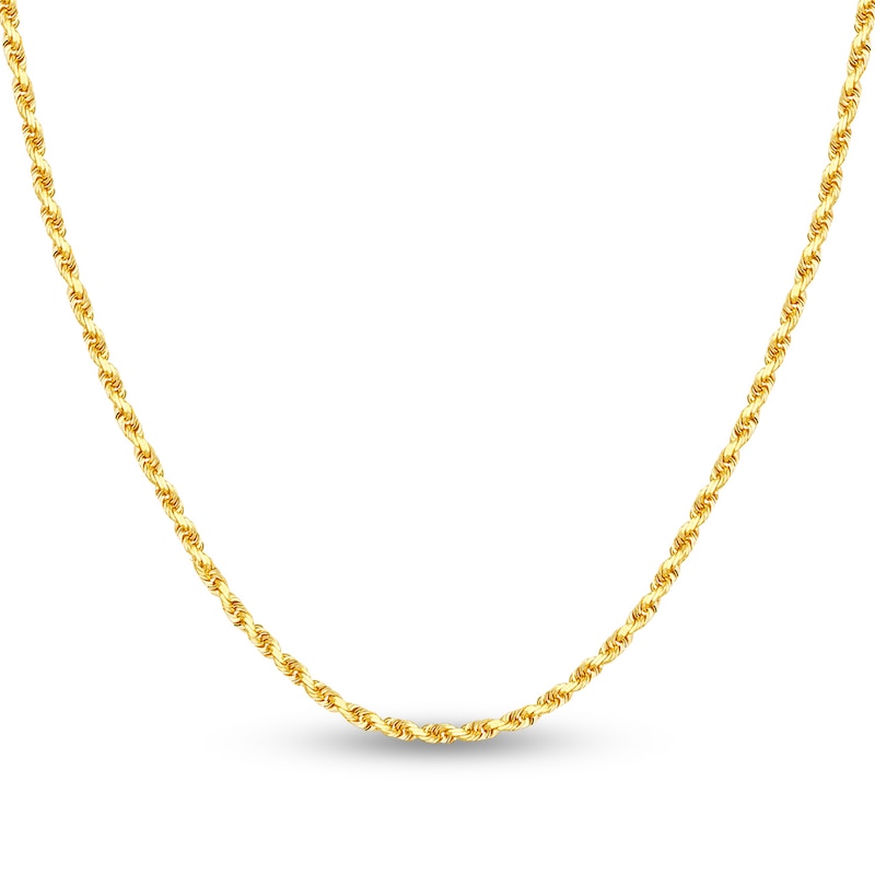 Main Image 1 of Diamond-Cut Solid Rope Chain Necklace 14K Yellow Gold 22" 2.7mm