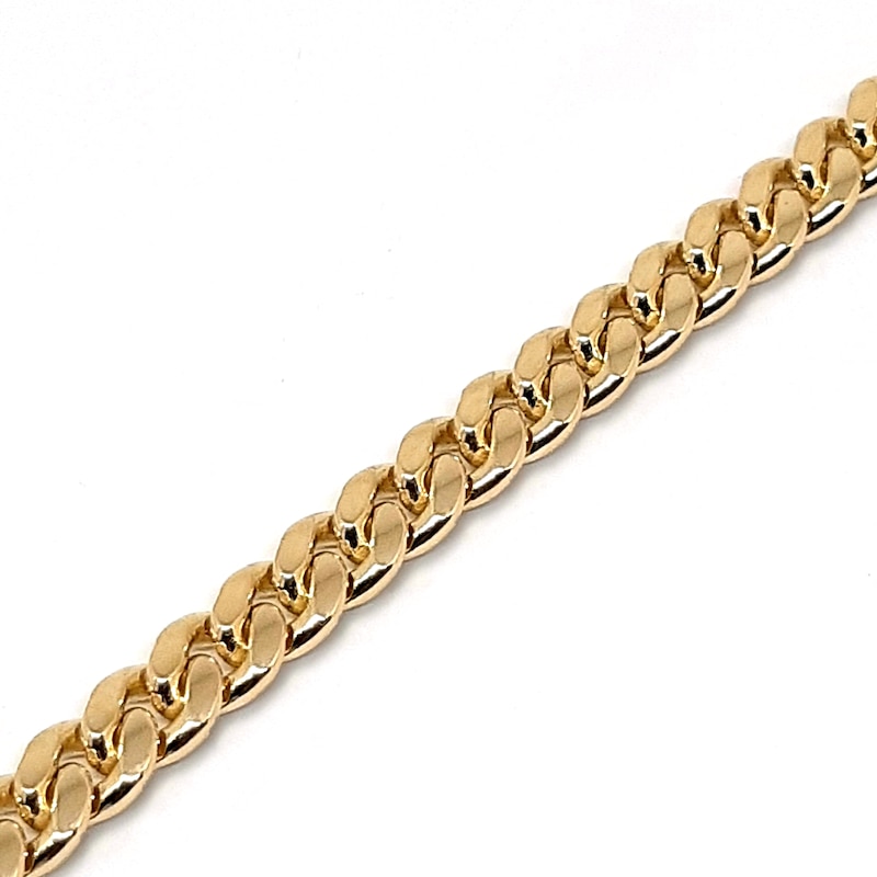 Main Image 2 of Solid Curb Link Necklace 14K Yellow Gold 24" 6.4mm