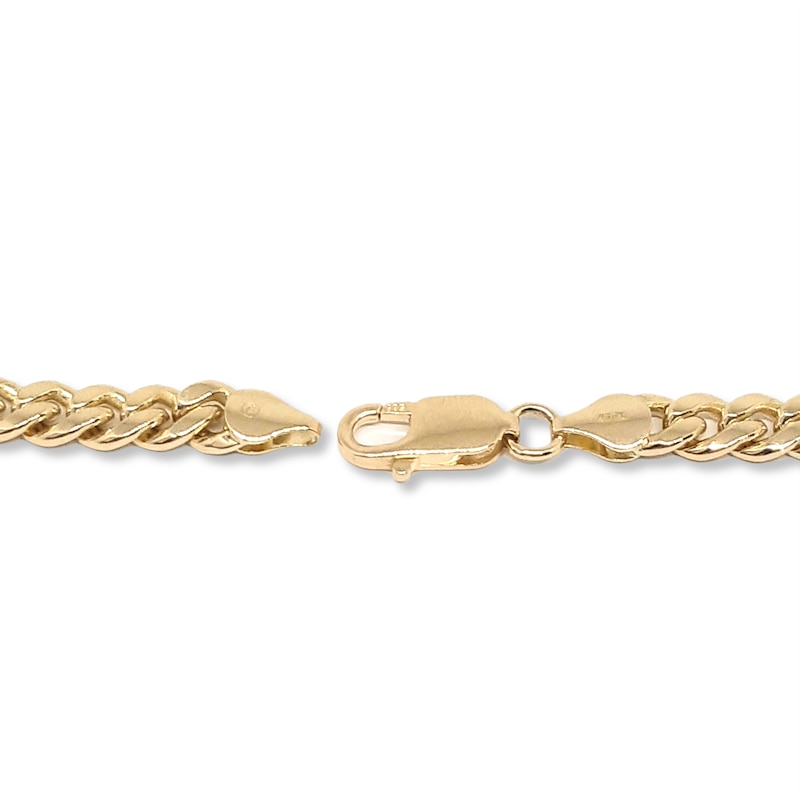 Main Image 3 of Solid Curb Link Necklace 14K Yellow Gold 24" 6.4mm