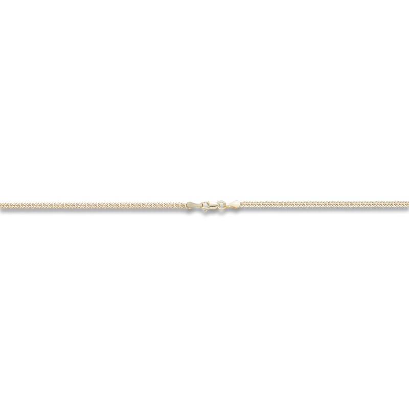 Main Image 3 of Solid Curb Link Necklace 14K Yellow Gold 20" 4.39mm