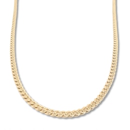 Solid Curb Link Necklace 14K Yellow Gold 20" 4.3mm