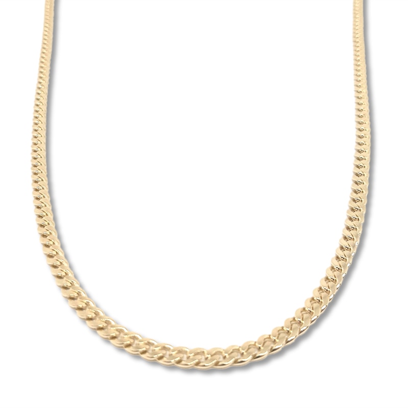 Main Image 1 of Solid Curb Link Necklace 14K Yellow Gold 20" 4.3mm