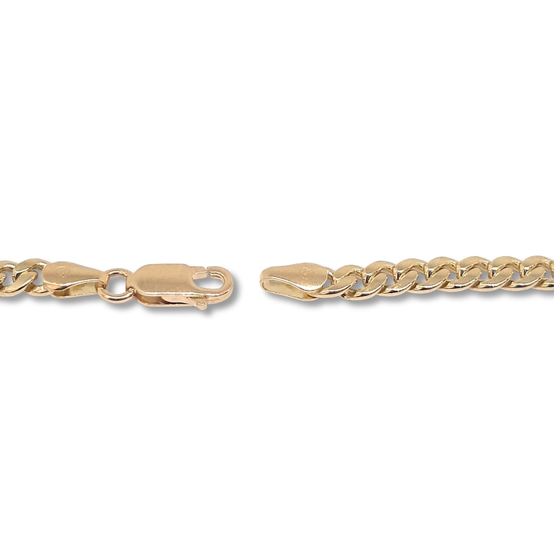 Main Image 3 of Solid Curb Link Necklace 14K Yellow Gold 20" 4.3mm
