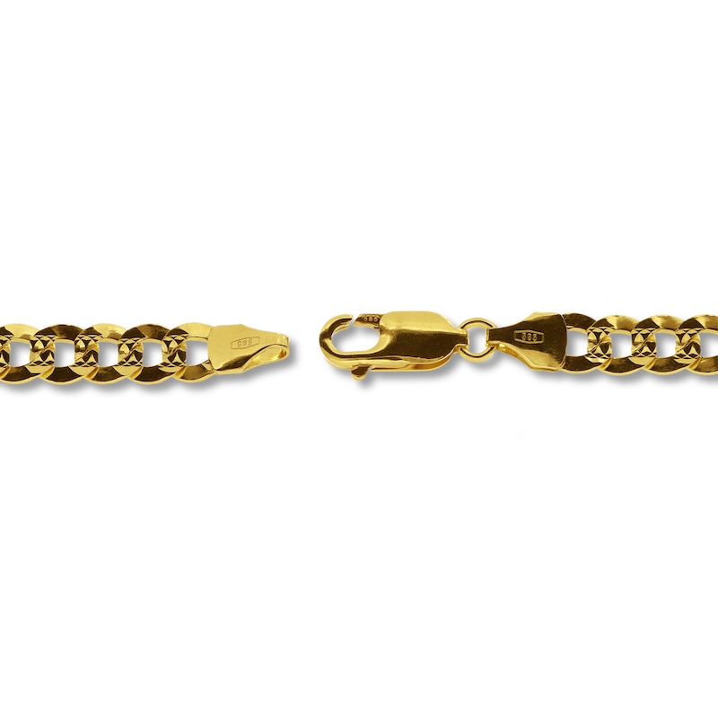 Main Image 2 of Solid Curb Chain Necklace 14K Yellow Gold 22" 6.72mm