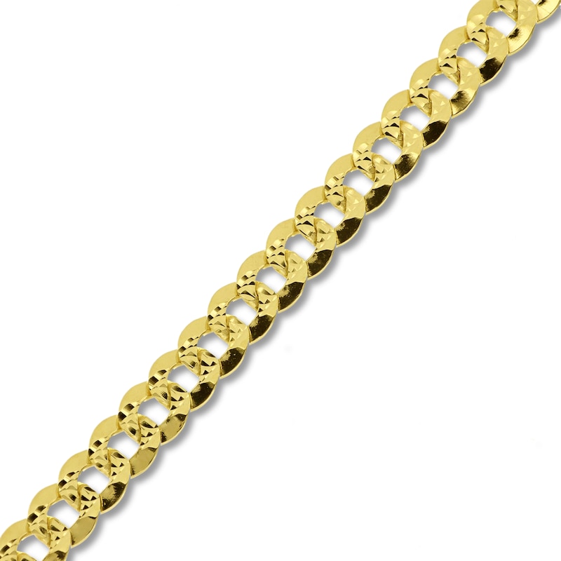 Main Image 3 of Solid Curb Chain Necklace 14K Yellow Gold 22" 6.72mm