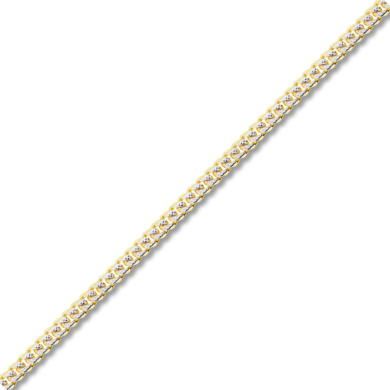 Pave Curb Link Necklace 14K Yellow Gold 22" 4.95mm