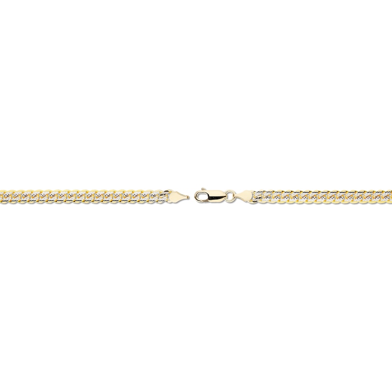 Main Image 3 of Italia D'Oro Solid Pave Curb Link Necklace 14K Yellow Gold 22" 4.95mm