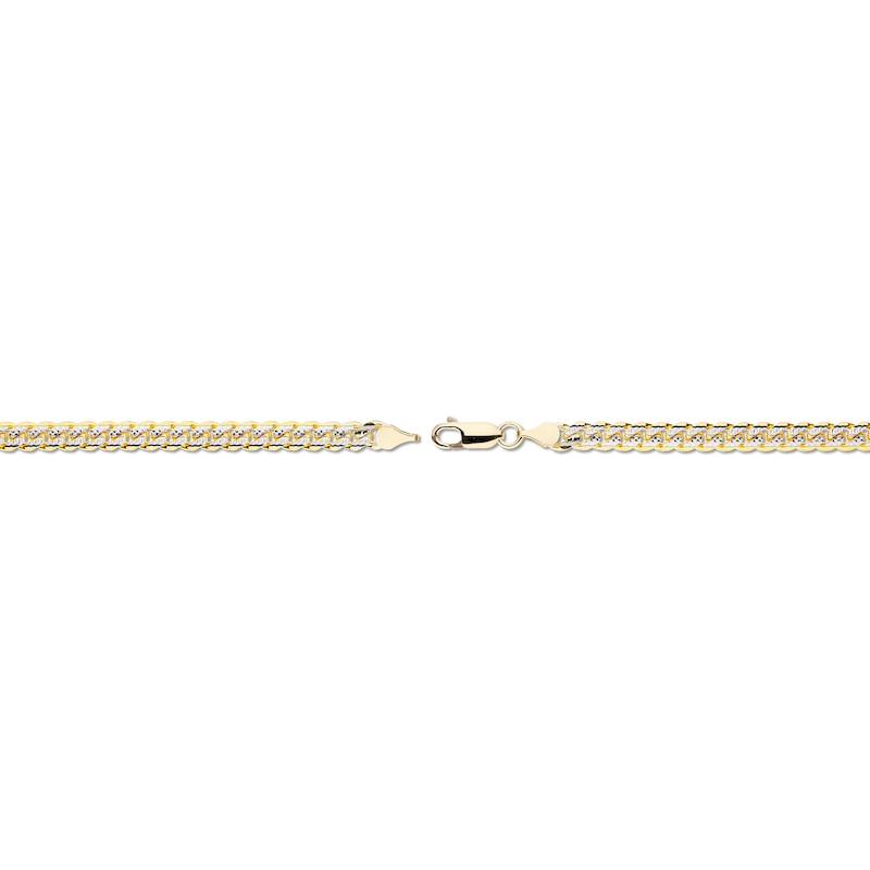 Pave Curb Link Necklace 14K Yellow Gold 22" 4.95mm