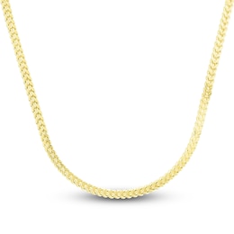 Solid Square Franco Chain Necklace 14K Yellow Gold 26" 4.4mm