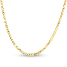 Semi-Solid Round Franco Chain Necklace 14K Yellow Gold 24" 4.1mm