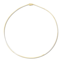 Semi-Solid Omega Chain Necklace 14K Yellow Gold 18" 3mm