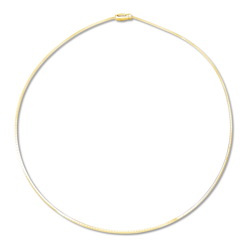 Main Image 1 of Semi-Solid Omega Chain Necklace 14K Yellow Gold 18" 3mm