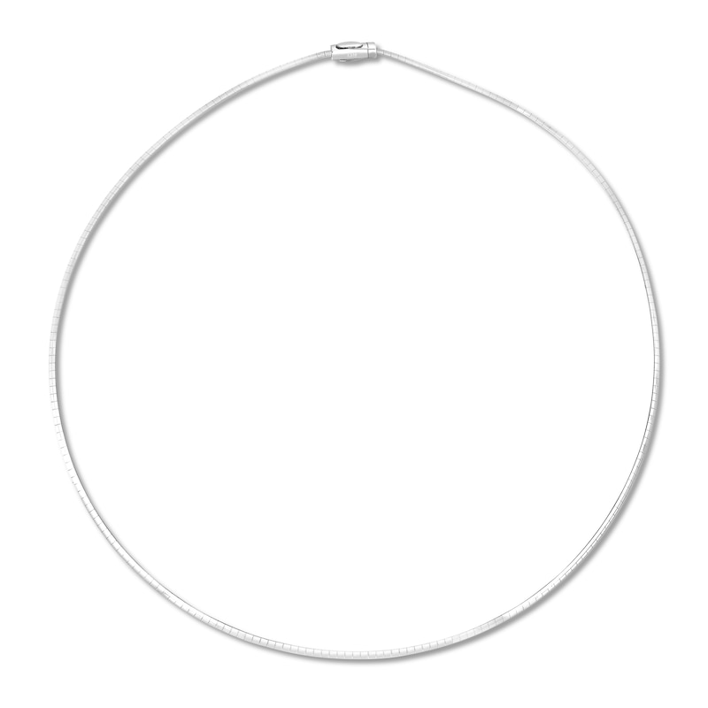 Main Image 1 of Solid Omega Chain Necklace 14K White Gold 16" 3.0mm