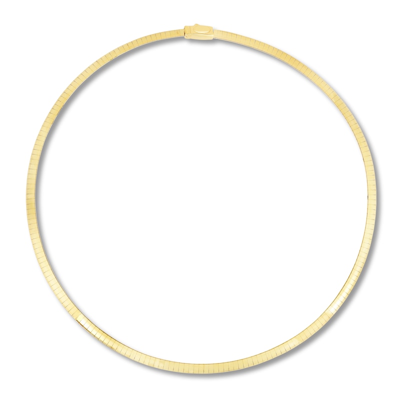 Main Image 1 of Semi-Solid Omega Chain Necklace 14K Yellow Gold 16&quot; 4mm